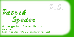 patrik szeder business card